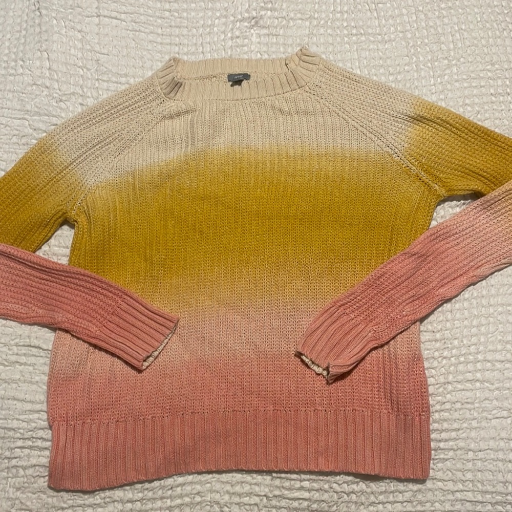 AERIE Ombré Pink/Yellow Sweater